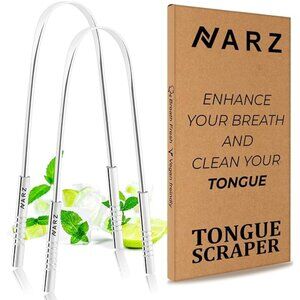 NARZ Tongue Scraper Professional Tongue Cleaner for Bad Breath Reusable Stainles
